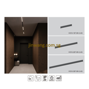 Ultra-Narrow Magnetic Track System Flood Light 10W/20W/30W RGB Optional Remote Control LMNHS10-10F/20F/30F Black