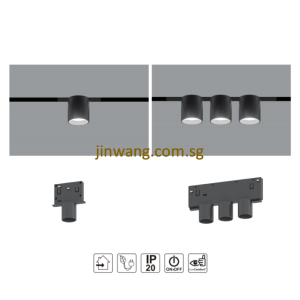 Ultra-Narrow Magnetic Track System Convex Spotlight 2W/6W RGB Optional Remote Control LMNHS10-1TM/3TM Black