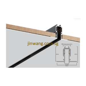 Ultra-Narrow Magnetic Track System Batch Ash Track LMNHS10-E Black