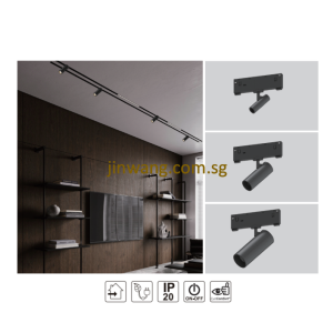 Ultra-Narrow Magnetic Track System Track Light 2W/6W RGB Optional Remote Control LMNHS10-L20/L33/L43 Black