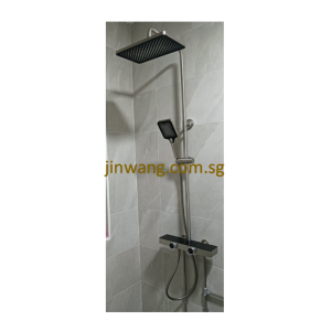 🇩🇪 On-Site 2yrs Warranty On Cartridge SUS304 Brushed Nickel Rain Shower Mixer Set JW1018